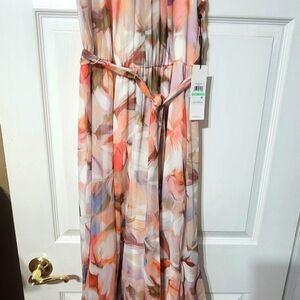 Floral Maxi Dress with Belt